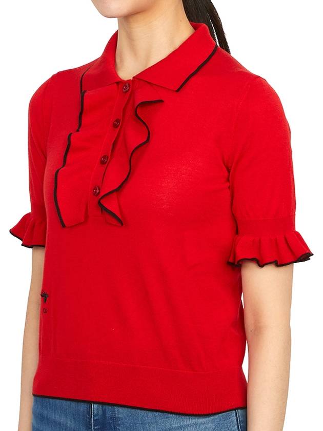 Cashmere Silk Knit Top Red - DIOR - BALAAN 3