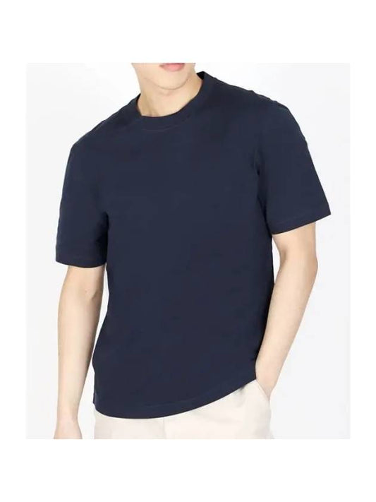 Crew Neck Short Sleeve T-Shirt Navy - BRUNELLO CUCINELLI - BALAAN 1