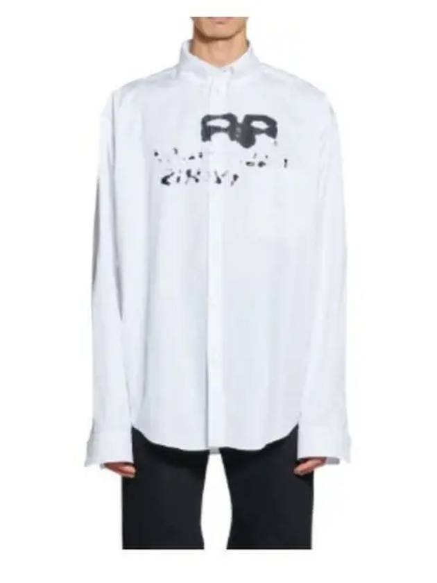 Hand Drawn BB Overfit Long Sleeve Shirt White - BALENCIAGA - BALAAN 2