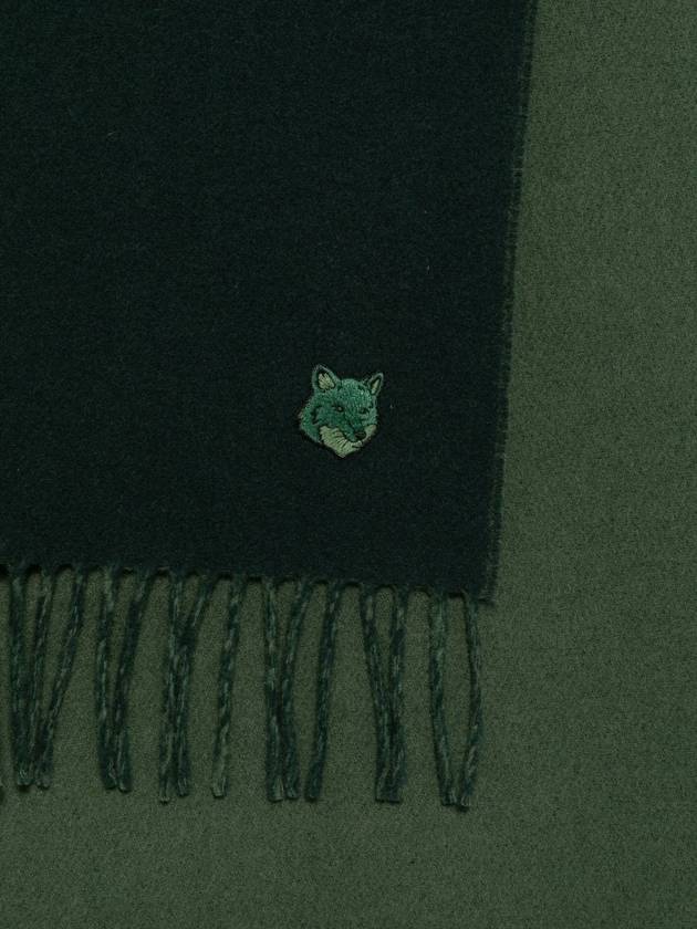 Bold Foxhead Two tone Muffler Scarf Green - MAISON KITSUNE - BALAAN 2