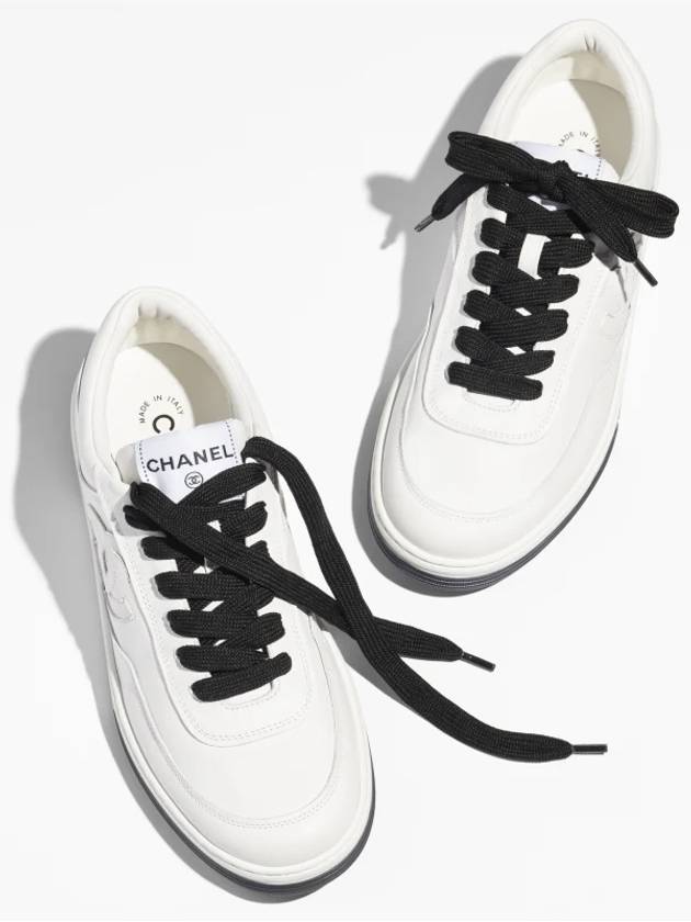 Calfskin Low Top Sneakers White - CHANEL - BALAAN 9