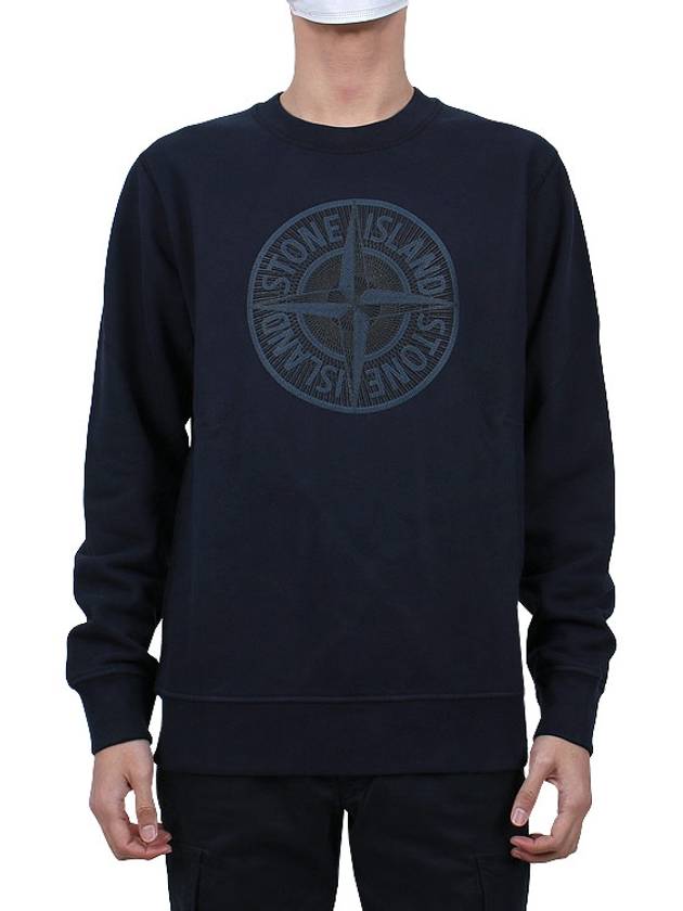 Men's Industrial One Print Sweatshirt Navy - STONE ISLAND - BALAAN 2