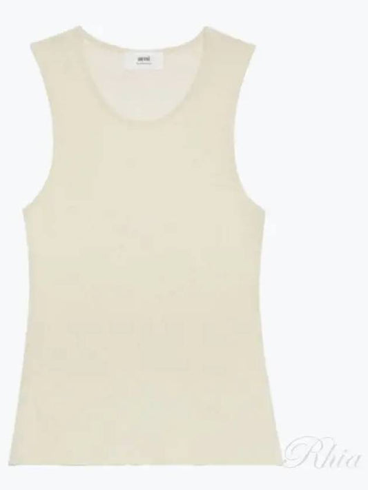 Ride Ribbed Long Tank Sleeveless White - AMI - BALAAN 2