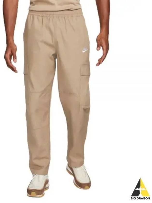 Club Men's Cargo Woven Track Pants Khaki - NIKE - BALAAN 2