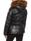 Women's Laitue Logo Patch Fur Hooded Short Padding Black - MONCLER - BALAAN 4