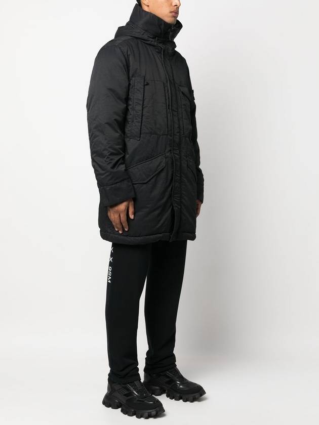 Opaque Nyoln Twill Down Parka Black - STONE ISLAND - BALAAN 6