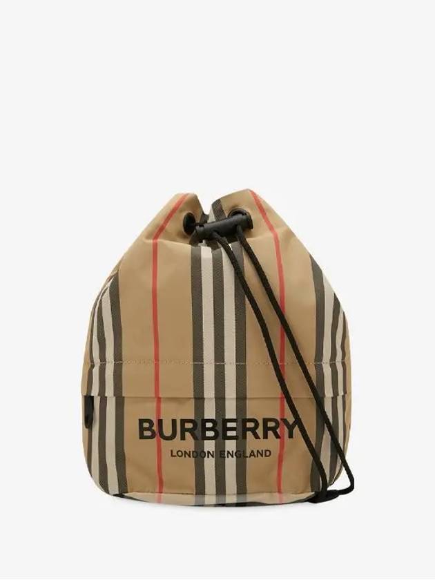 Icon Stripe Econyl Drawcord Bucket Bag Archive Beige - BURBERRY - BALAAN 4