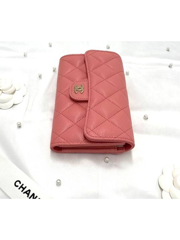 Classic snap wallet pink caviar AP0232 - CHANEL - BALAAN 4