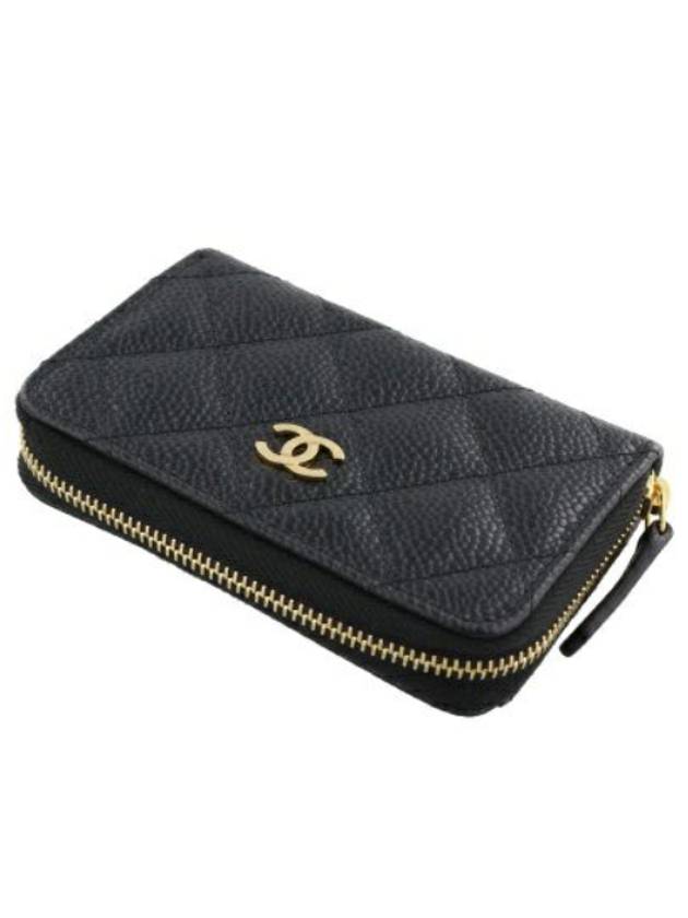 Classic Zipped Coin Purse Grained Calfskin & Gold Black - CHANEL - BALAAN 7