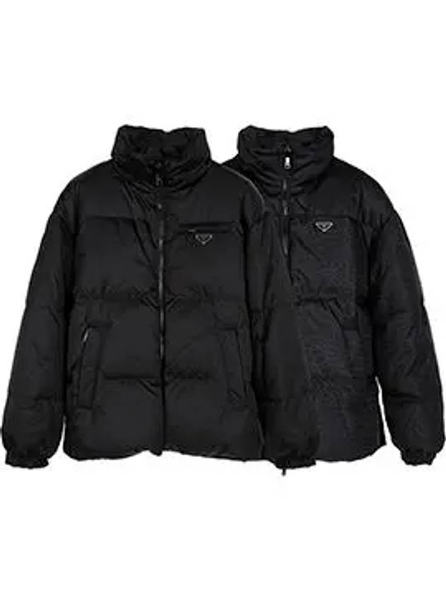 Medium-Length Re-Nylon Reversible Down Padded Jacket Black - PRADA - BALAAN 6