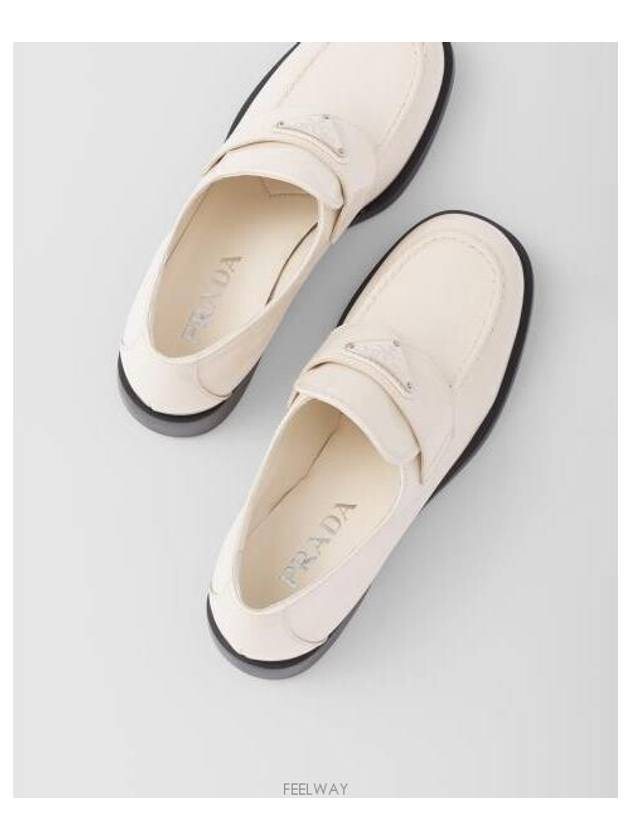 Patent Leather Loafers Ivory - PRADA - BALAAN 4