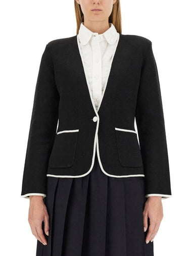 23 fw single-breasted collarless jacket FKJ083BY1002001 B0040498379 - THOM BROWNE - BALAAN 1