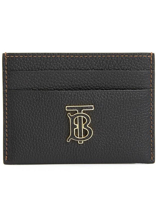 Grainy TB Logo Calfskin Card Wallet Black - BURBERRY - BALAAN 2