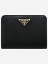 Small Saffiano Leather Half Wallet Black - PRADA - BALAAN 2