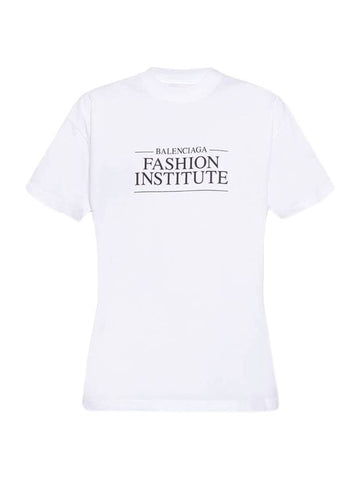 Fashion Institute Medium Fit Short Sleeve T-Shirt White - BALENCIAGA - BALAAN 1