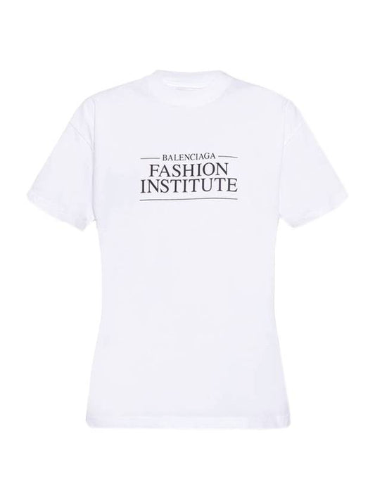 Fashion Institute Medium Fit Short Sleeve T-Shirt White - BALENCIAGA - BALAAN 1