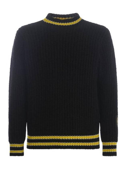 College Patch Crew Neck Knit Top Black - MSGM - BALAAN 2