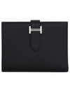 Hermes Bearn Silver Hardware Compact Half Wallet Noir - HERMES - BALAAN 2