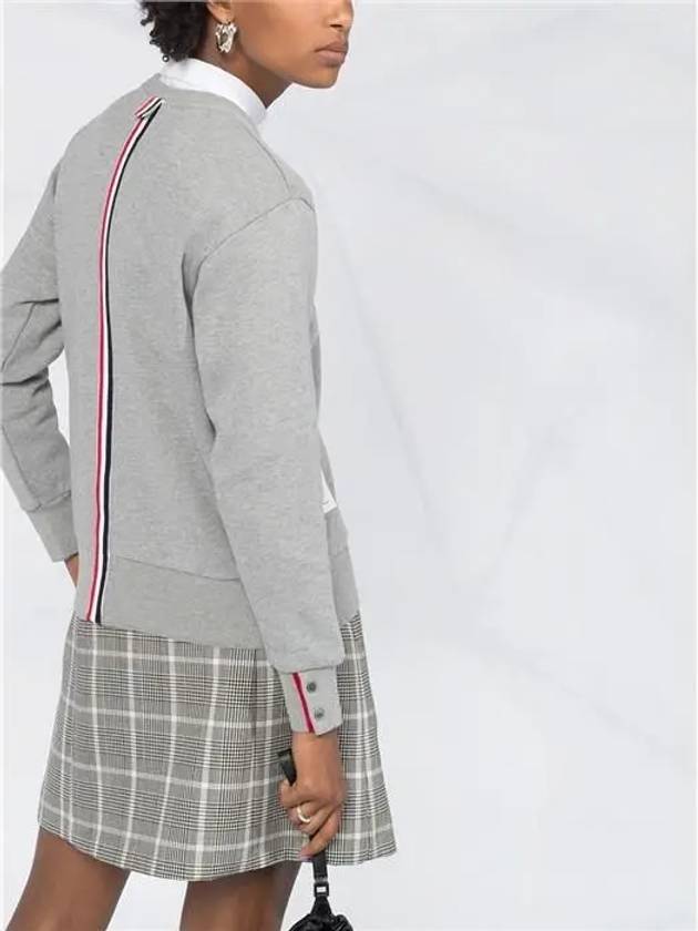 Center Back RWB Stripe Classic Loopback Crewneck Sweatshirt Light Grey - THOM BROWNE - BALAAN 4