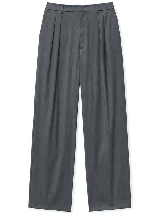 Wide Half Banding Two Tuck Slacks GRAY - WEST GRAND BOULEVARD - BALAAN 2