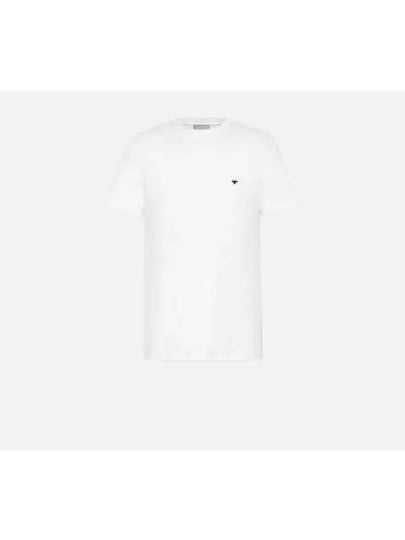 Embroidered Bee Cotton Jersey Short Sleeve T-Shirt White - DIOR - BALAAN 2