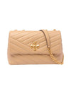 Kira Chevron Convertible Small Shoulder Bag Desert Dune - TORY BURCH - BALAAN 1