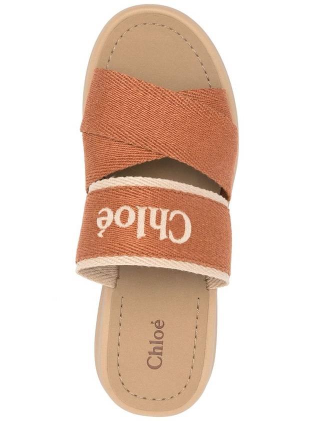 Mila Embroidered Logo Sandals Brown - CHLOE - BALAAN 5