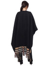 Women's Check Reversible Wool Cashmere Cape Black - BURBERRY - BALAAN 6