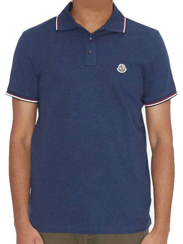 24SS Men's Polo Short Sleeve Shirt Navy 8A70300 84556 795 - MONCLER - BALAAN 7