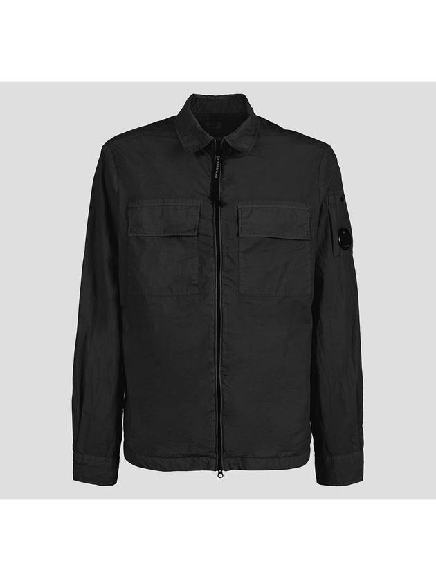 Chrome R Lens Wappen Overshirt Zip-Up Jacket Black - CP COMPANY - BALAAN 2