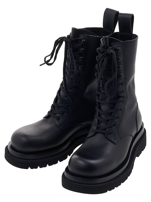 Men's Lug Lace Up Walker Boots Black - BOTTEGA VENETA - BALAAN.