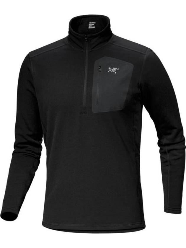 Rho Heavyweight Zip Neck Long Sleeve T-Shirt Black - ARC'TERYX - BALAAN 2