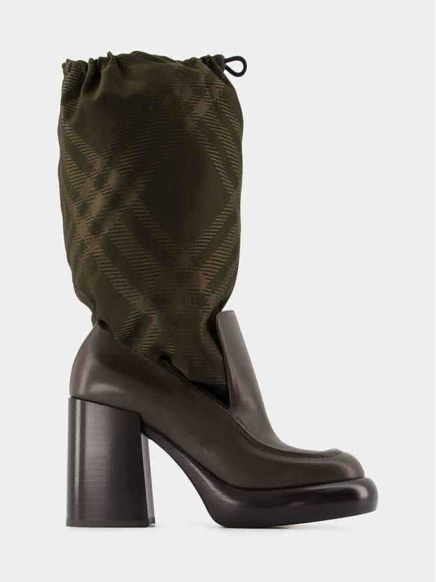 Check Wedge Middle Boots Snug - BURBERRY - BALAAN 2