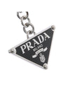 Triangle Logo Metal Keychain Black - PRADA - BALAAN.