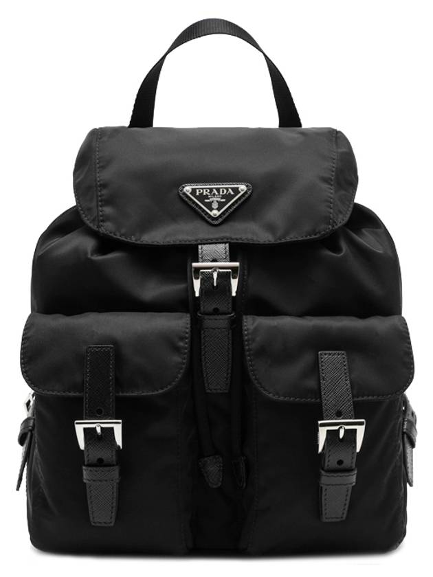 Triangle Logo Re Nylon Small Backpack Black - PRADA - BALAAN 2