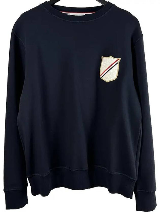 Men's Crest Patch Sweatshirt Navy - THOM BROWNE - BALAAN.