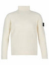 Wappen Patch Wool Turtleneck  White - STONE ISLAND - BALAAN 2