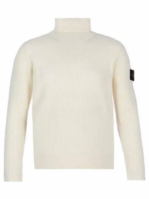 Wappen Patch Wool Turtleneck  White - STONE ISLAND - BALAAN 2