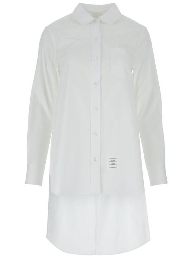 Heavy Poplin Openback Twisted Shirt White - THOM BROWNE - BALAAN 2