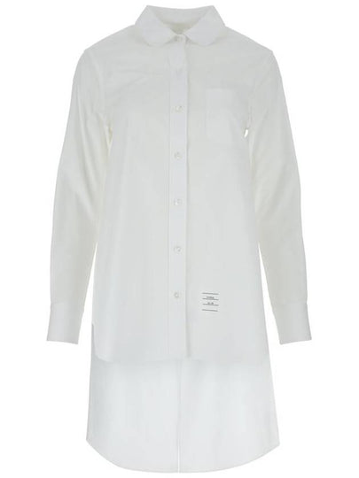 Heavy Poplin Openback Twisted Shirt White - THOM BROWNE - BALAAN 2