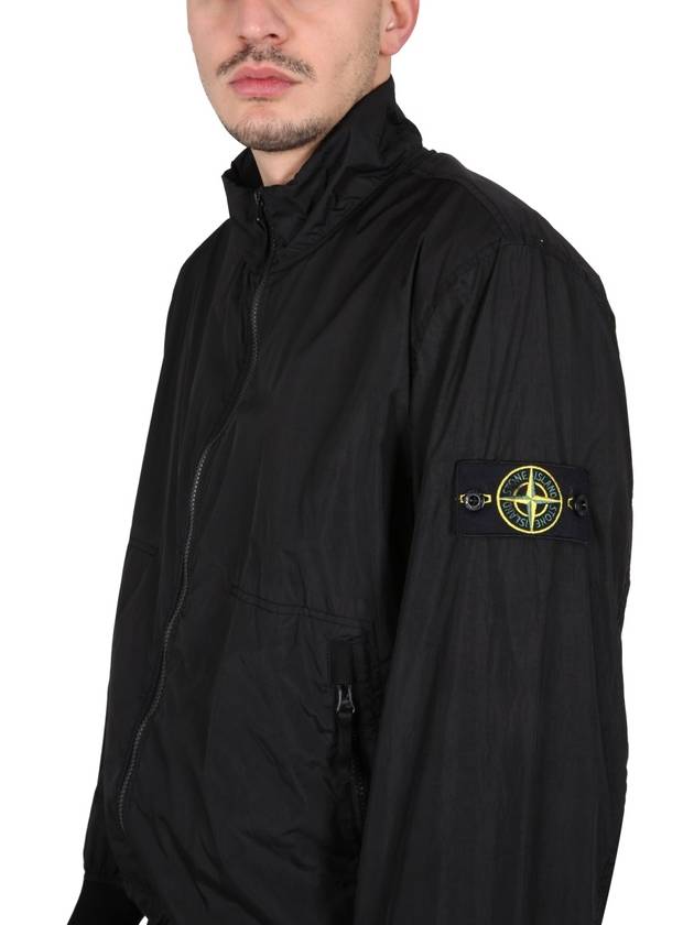 Garment Dyed Crinkle Reps Nylon Zip-up Jacket Black - STONE ISLAND - BALAAN 5