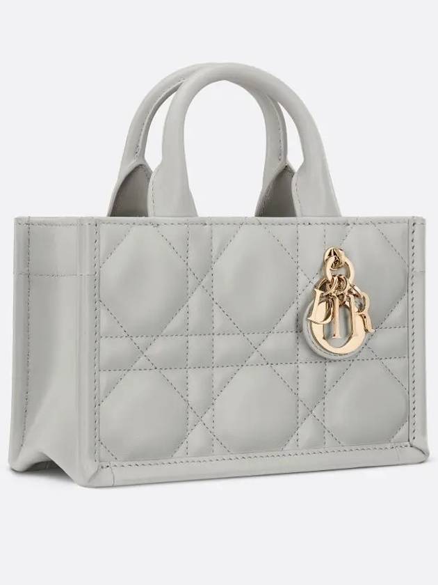 Macrocannage Calfskin Strap Mini Book Tote Bag Grey - DIOR - BALAAN 3