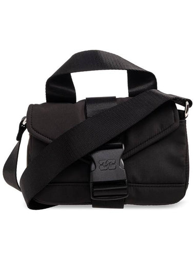 Ganni Shoulder Bag With Logo, Women's, Black - GANNI - BALAAN 1