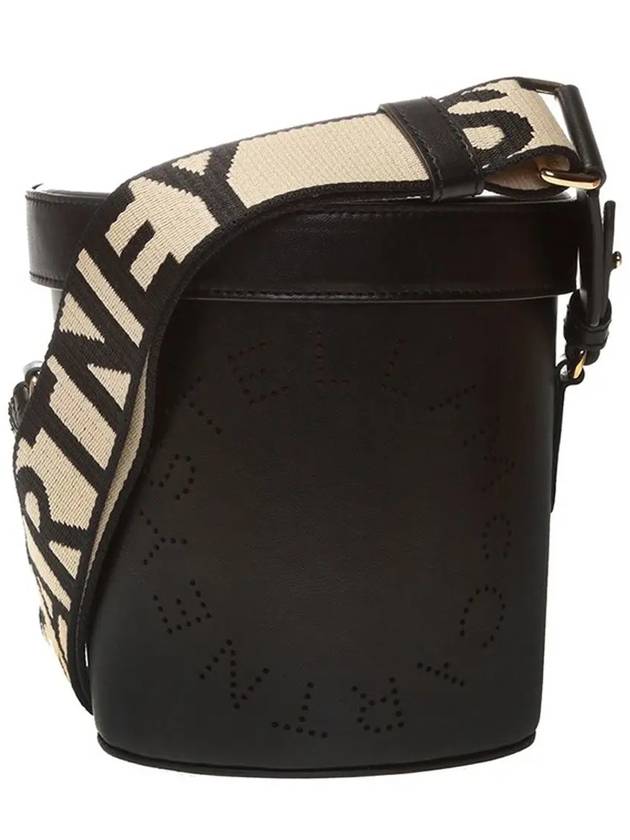 12th Anniversary Signature Punching Logo Leather Bucket Bag Black - STELLA MCCARTNEY - BALAAN 5