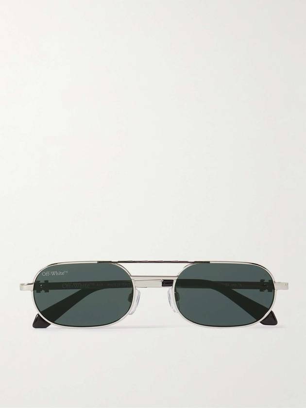 BALTIMORE Oval frame silver tone acetate sunglasses OERI072S23MET0017207 B0080214309 - OFF WHITE - BALAAN 1