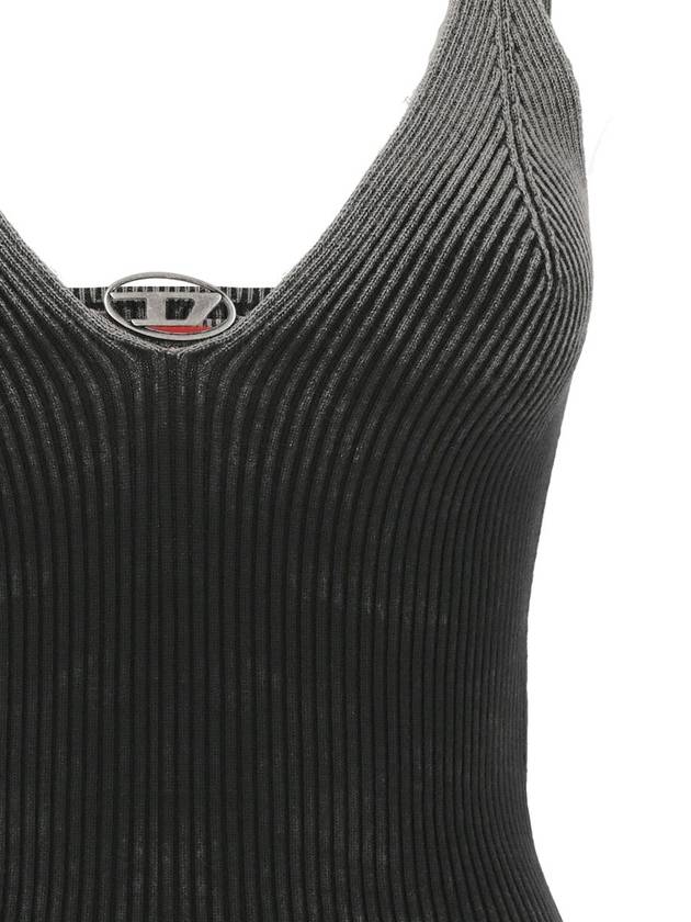 M Laila Faded Ribbed Knit Sleeveless Black - DIESEL - BALAAN 4