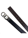 Reversible Adjustable Gancini Leather Belt Black Dark Brown - SALVATORE FERRAGAMO - BALAAN 9