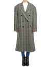 Women's Check Pattern Double Coat Beige - ISABEL MARANT - BALAAN 4