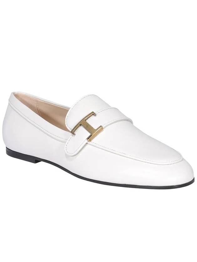 Women's T Logo Moccasin Loafers White - TOD'S - BALAAN 5