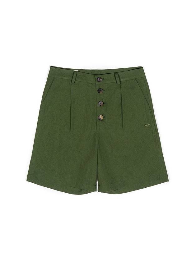 Clover Embroidery Button Shorts Green I2SP02GR - IOEDLE - BALAAN 3